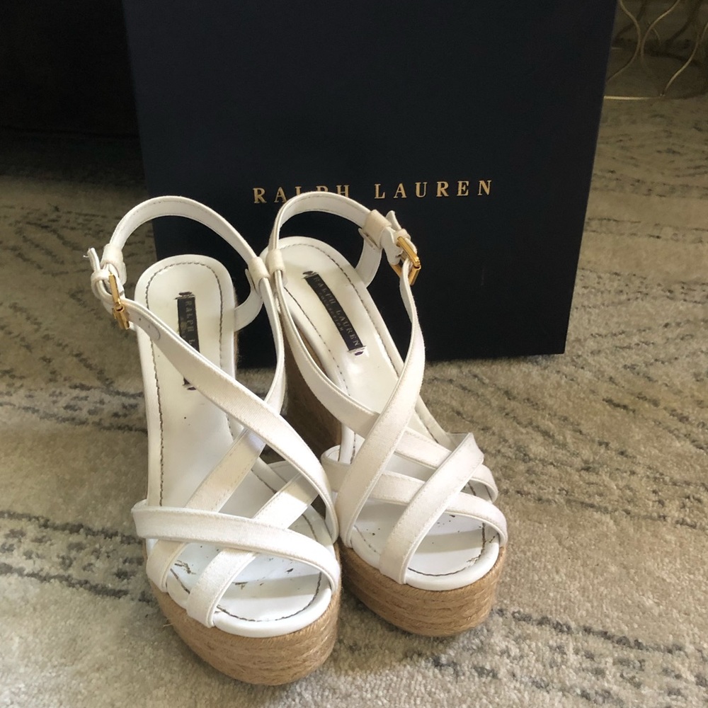 Ralph Lauren White Wedges